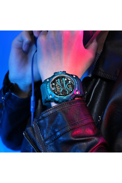 SMAEL Men's Wristwatch Sport Casual Fashion Analog Digital Dual Time Quartz Blue