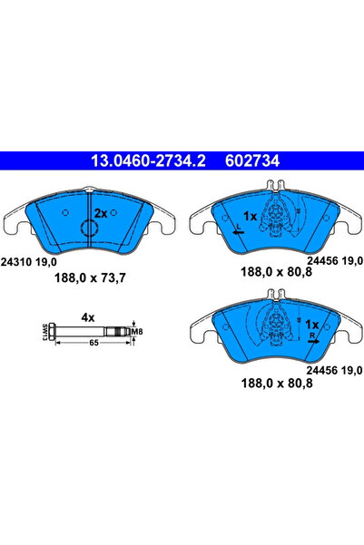 Ate Set Placute Frana Frana Disc Mercedes-Benz C-Class/Cls/E-Class