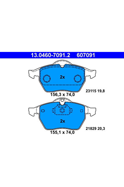 Ate Set Placute Frana Frana Disc Opel Calibra A/Vectra B Saab 9-5/900 2