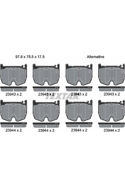 TEXTAR Комплект спирачни накладки за дискови спирачки Mercedes-Benz Cls/E-кла...
