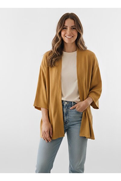 Sabaki كيمونو كبير الحجم ذو ملمس من الموسلين