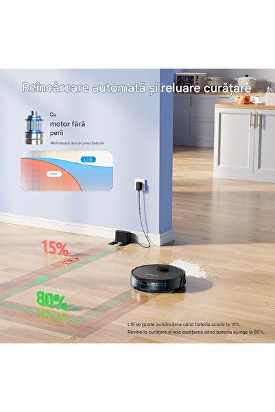 Lubluelu Aspirator robot L15 cu navigare laser si functie de mop 5000Pa