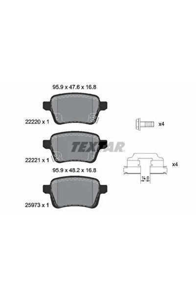 TEXTAR Set Placute Frana Frana Disc Opel Adam/Corsa E Vauxhall Adam/Corsa Mod...