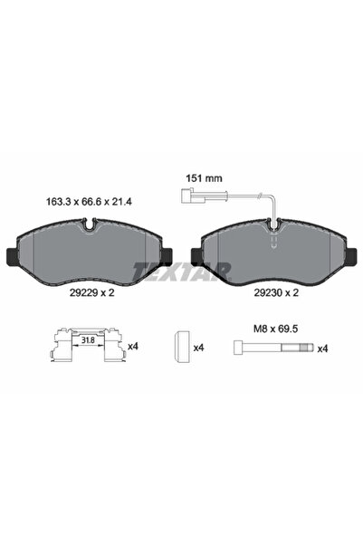 Krieger Set Placute Frana Frana Disc Nissan Cabstar Renault Trucks Maxity 200...