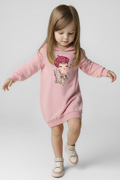 MAYORAL 04928-61 PEMBE ELBISE-KAPISONLU-POLAR