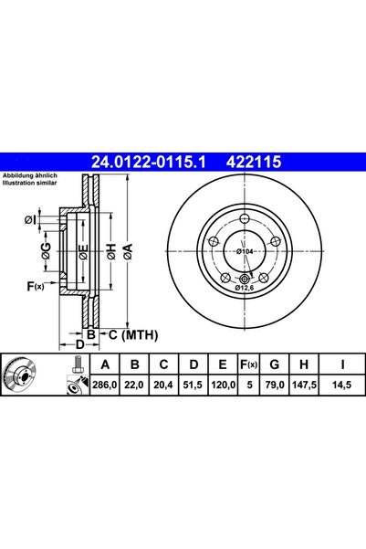 Ate Set Discuri Frana Bmw 3 1990-2009