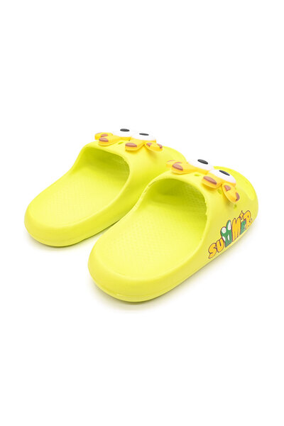 Tmall Children's Slippers, Foam, Lightweight with Giraffe Print, PC04, Yellow