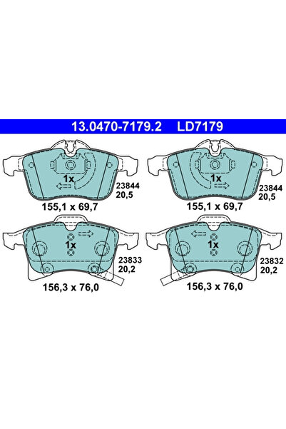 Ate Set Placute Frana Frana Disc Opel Astra H/Combo Tour/Corsa C Vauxhall Cor...