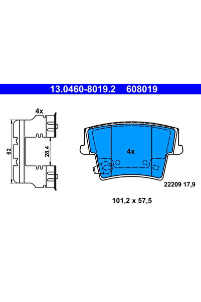 Ate Set Placute Frana Frana Disc Chrysler 300C Lancia Thema