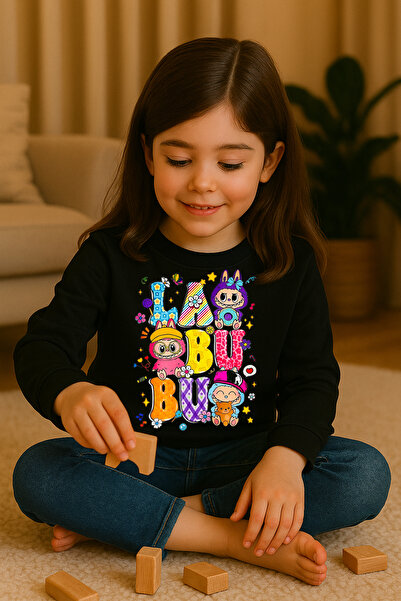 SVART WEAR Labubu Печатана детска блуза 100% памук Funny Fancy