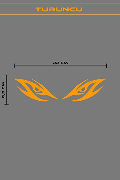 Ydm Reklam KESKİN BAKAN UNİVERSAL GÖZ 22*6,5 CM STİCKER KAPLAMA MODİFİYE SETİ...