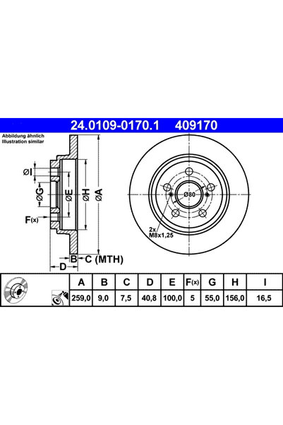 Ate Set Discuri Frana Toyota Urban Cruiser 2007-2016