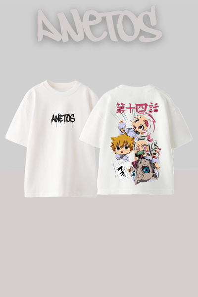 Anetos Baby Demon Slayer personaj Design Spate cu imprimeu Bumbac Negru supra...