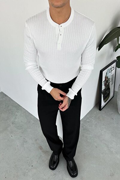 HAFKAGİYİM Μακρυμάνικο μπλουζάκι με λευκό γιακά με κουμπιά