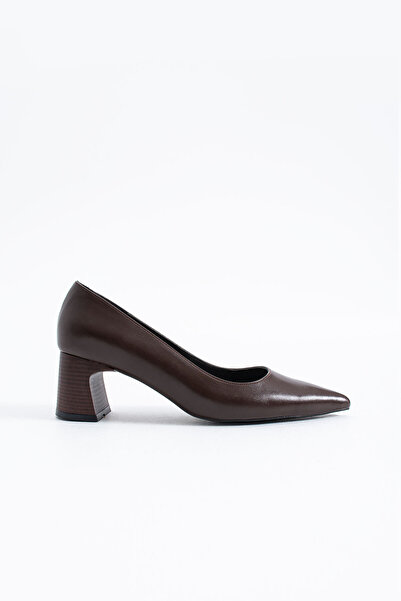 Siena Shoes Paula Kadın Stiletto Günlük Topuklu Ayakkabı Kahve