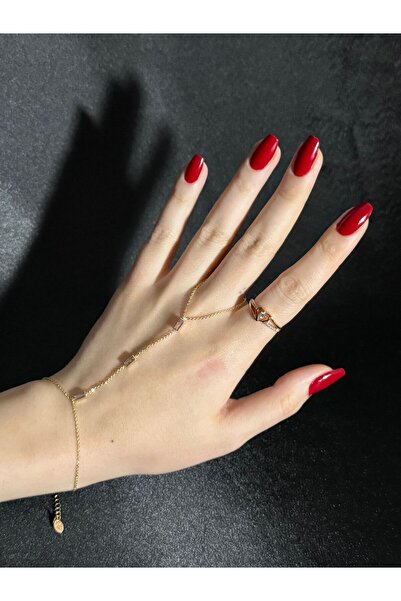 Sirena Accessories Dikdörtgen Zirkon Taşlı Gold Şahmeran