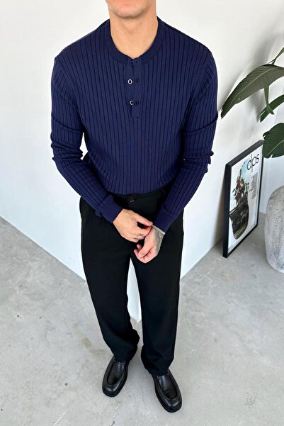 HAFKAGİYİM Синя сорочка з ґудзиками на комірі, вільного крою, з довгими рукавами