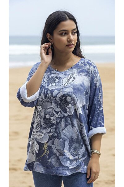 Butik Ayseba Women's Italian Soft Patterned Knitwear Sweater