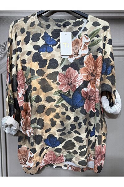 Butik Ayseba Women's Italian Soft Patterned Knitwear Sweater