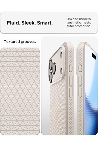 Spigen Liquid Air compatible with iPhone 17 Pro Max case cover (2025) - Natural Titanium