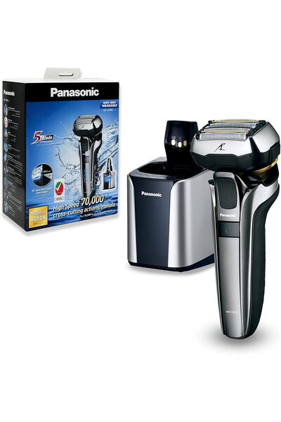 PANASONIC ماكينة حلاقة كهربائية ES-LV9Q للاستخدام الجاف والرطب بخمس شفرات مصن...