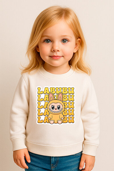 SVART WEAR سويت شيرت للأطفال مطبوع عليه Labubu مصنوع من القطن بنسبة 100% مضحك...