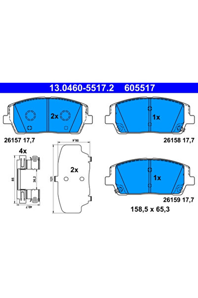Ate Set Placute Frana Frana Disc Hyundai Santa Fe 4 Kia Sorento 3 2015-2020