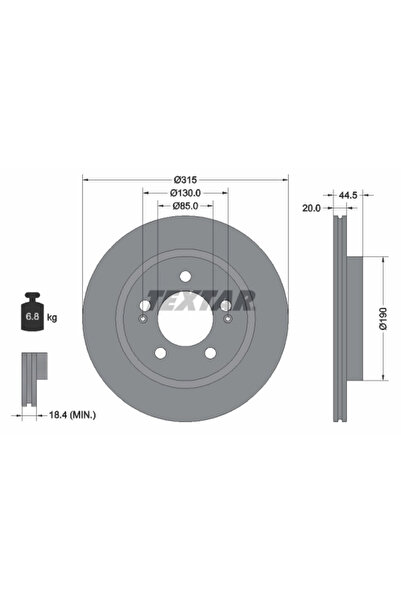 TEXTAR Disc Frana Kg Mobility Rexton Ssangyong Rexton