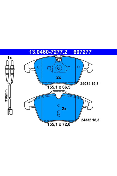 Ate Set Placute Frana Frana Disc Peugeot 508 1/508 Caroserie Inchisa/Combi 20...