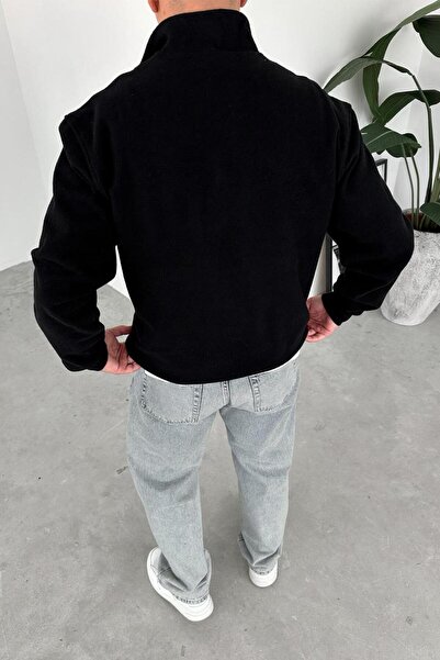 HAFKAGİYİM Black Yacht Club Half Zip Relaxed Sweatshirt