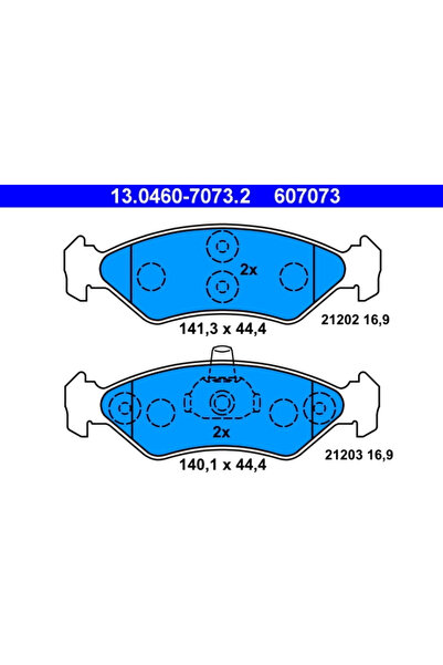 Ate Set Placute Frana Frana Disc Ford Courier Pick-Up/Fiesta 3/Fiesta 4 Mazda...