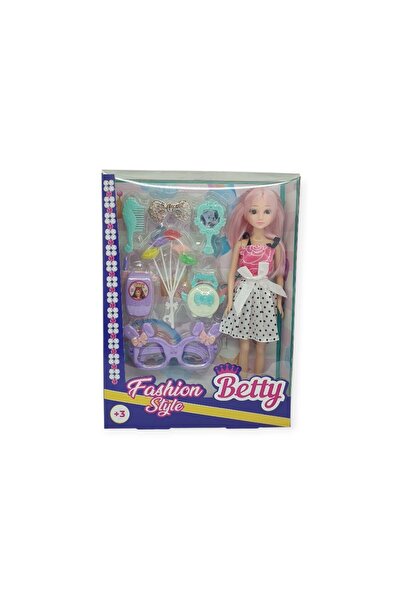 mall of gkc مجموعة الجمال 7 قطع مجموعة دمى مع إكسسوارات - مع تنورة بيضاء (ليس...