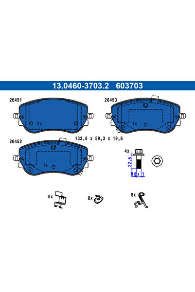 Ate Set Placute Frana Frana Disc Abarth 500E Fiat 500E