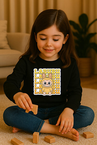 SVART WEAR Labubu Printed Children's Sweatshirt 100% Cotton Funny Fancy