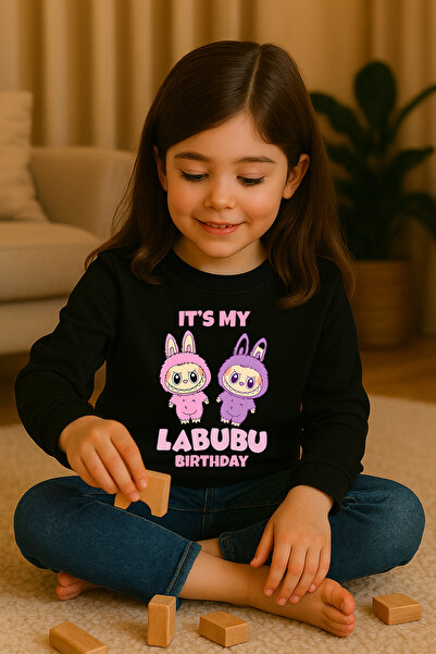 SVART WEAR سويت شيرت للأطفال مطبوع عليه Labubu مصنوع من القطن بنسبة 100% مضحك...