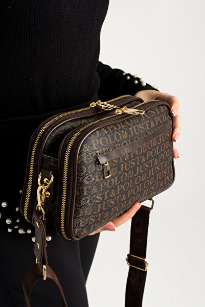 WEST POLO CÜZDAN Women's Waterproof Printed Patterned 5 Compartment Crossbody Bag Shoulder Bag and Wallet Combination Try3502