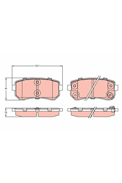 TRW Brake Pad Set Disc Brake Hyundai Accent 3/Sonata 5/Sonata 6 Kia Cee'D/Pic...
