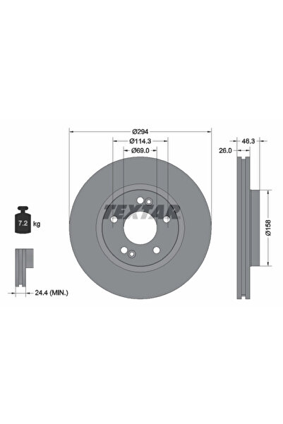 TEXTAR Disc Frana Hawtai Boliger/Santa Fe/XEV260 Hyundai Santa Fe 1