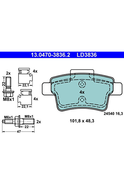 Ate Set Placute Frana Frana Disc Citroen C4 Grand Picasso 1/C4 Picasso 1 Micr...