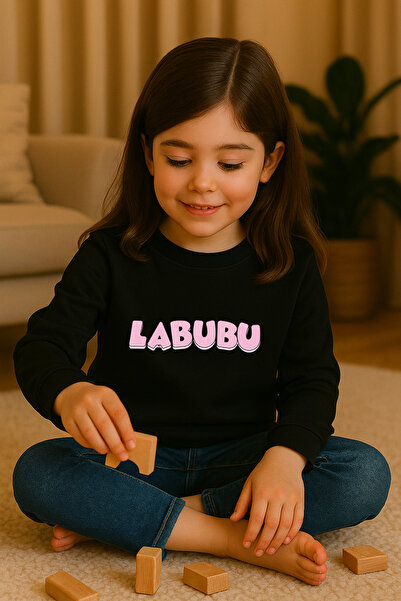 SVART WEAR سويت شيرت للأطفال مطبوع عليه Labubu مصنوع من القطن بنسبة 100% مضحك...