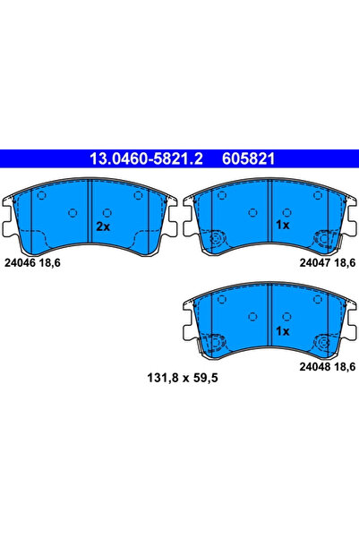Ate Комплект спирачни накладки за дискови спирачки Mazda 6