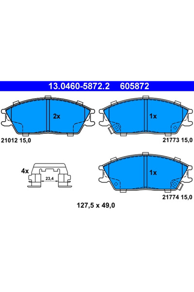 Ate Set Placute Frana Frana Disc Hyundai Accent 2/Getz/Lantra 2 1996-2010