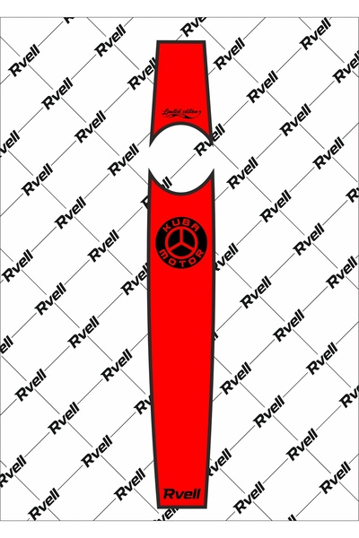 MKARAKAN Rvell Kuba CG Motosiklet Uyumlu Depo Üstü Şeridi - ( Kırmızı ) 003