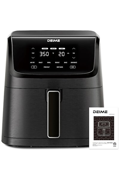 DEIME Friteuză cu aer cald, 7, 2 litri, 1700 W, cuptor fără ulei, capacitate mare cu 8 programe, vizibilă