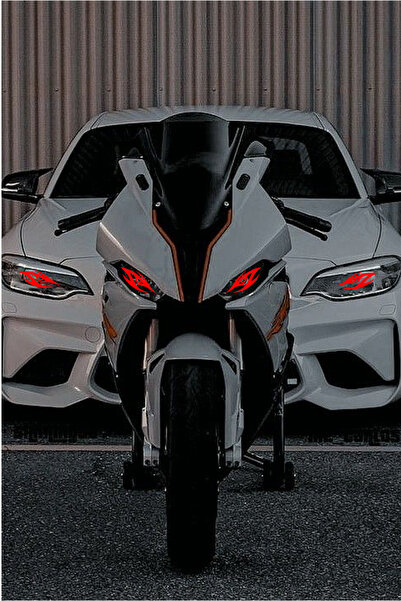 Ydm Reklam KESKİN BAKAN UNİVERSAL GÖZ 22*6,5 CM STİCKER KAPLAMA MODİFİYE SETİ ( MOTOR FARI - KASK ARKASI )