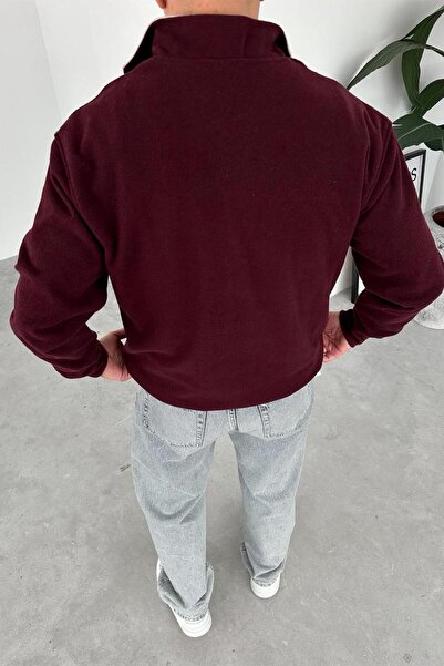 HAFKAGİYİM Bordo Yacht Club Half Zip Relaxed Sweatshirt
