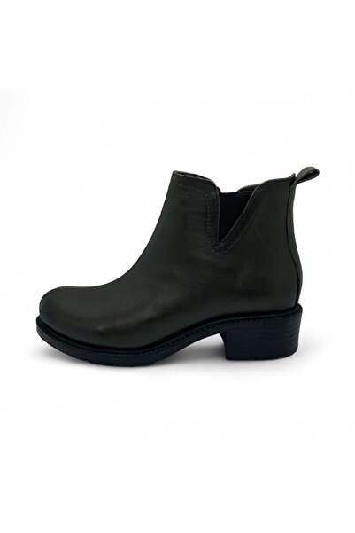 Stepka Shoes Diva Hakiki Deri Topuklu İçten Astarlı Kadın Chukka Bot