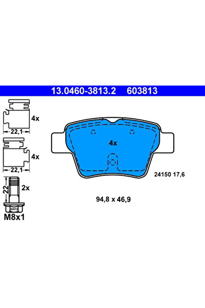 Ate Set Placute Frana Frana Disc Citroen C4 1/C4 Cupe Peugeot 207/307