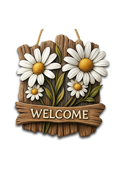 GRAFİLLİ DESİGN Papatya Baskılı Kapı Süsü