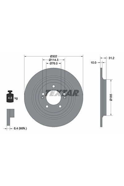 TEXTAR Disc Frana Hyundai Nexo/Tucson Hyundai (Beijing) Tucson